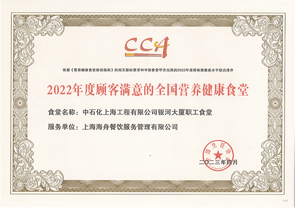 2022年度中(zhōng)石化全國營養健康食堂